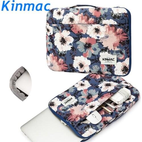 Brand Kinmac Laptop Bag 12,13,14,15,15.6,Lady Camellia Briefcase Sleeve Case For Macbook Air Pro13.3,15.4 Notebook,Dropship F080