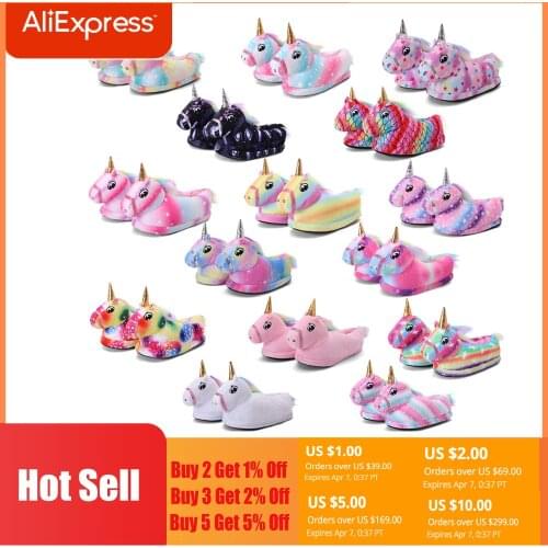 Unicorn Kigurumi Onesie Pajamas Shoes Children Unicorn Slippers Baby Slippers Kids Shoes for Girls Kids Panda Slippers