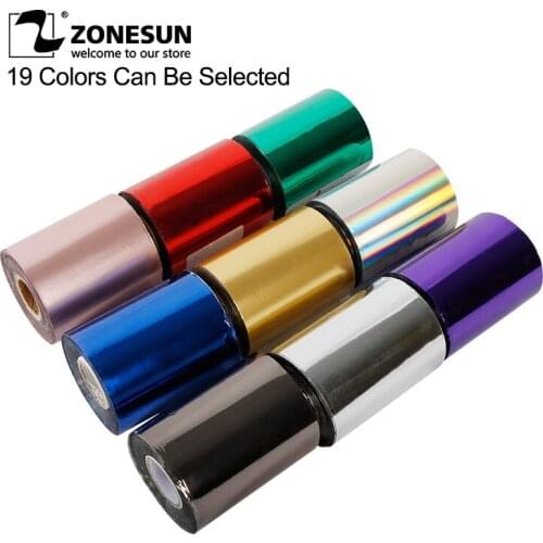 ZONESUN 10cm Rolls Hot Foil Stamping Paper Heat Transfer Anodized Gilded Paper for Leather PU Wallet Hot foil stamping Craft