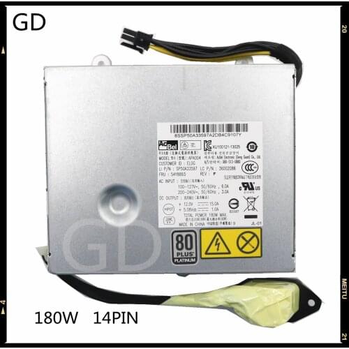 GD For Lenovo ThinkCentre M93Z All-in-One 180W Power Supply 14PIN 54Y8893 03T9023 APA004 HKF1802-3A SP50A33597 100% Tested