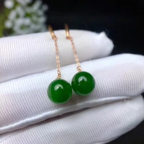 KJJEAXCMY Supporting detection Supporting test of 925 pure silver inlaid natural Jasper earrings and Earrings