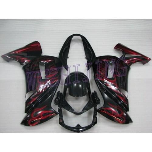 Fairings EX 650 2008 Body Kits ER6F 2008 Red Flame Motorcycle Fairing NINJA 650R 2006 - 2008