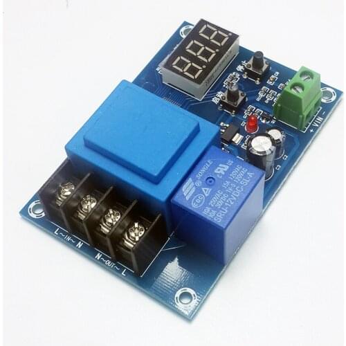 Battery charging control module for 3.7 - 120V battery automatic switch off per quantity of electricity 220V input