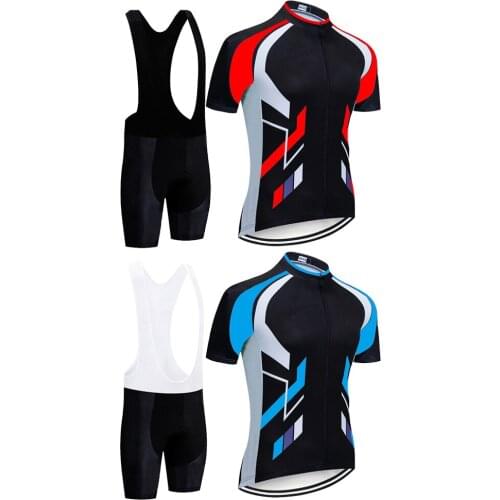 Summer Men Cycling Short-Sleeved Sportwears Suit Mecha Stripes Breathable Outdoor Sports Running Clothes Mountain Riding Suits