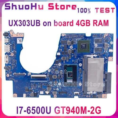 KEFU UX303UB Motherboard For ASUS UX303UB UX303U UX303UA Laptop Motherboard original notebook 4G I7-6500U GT940M-2GB 100% Test