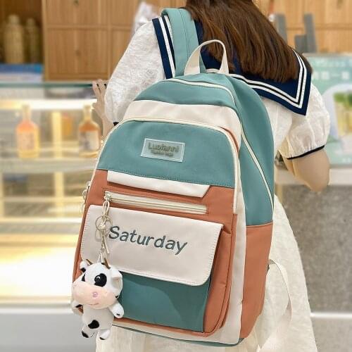 Girl Harajuku Fashion embroidery Bag Lady Laptop Cute Backpack Trendy Kawaii Book Female Backpack Teen Student Women School Bags