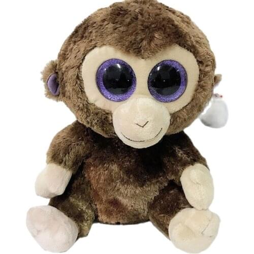 New 6" 15cm Ty Big Glitter Eyes Original Coconut the Monkey Plush Stuffed Animal Collectible Soft Doll Toy Boy and girl Gift