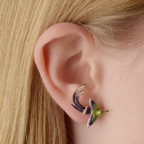 Creative Humming Bird Stud Earrings For Women Accessories Statement Wedding Anniversary Jewelry Gift Cute Animal Earrings