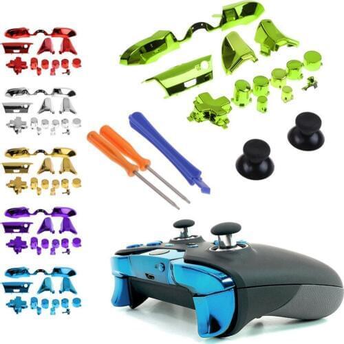 Chrome Full Button Set Dpad RT LT RB LB ABXY Guide ON OFF Buttons For Xbox One Elite Limited 3.5 mm Controller T8 Screwdriver