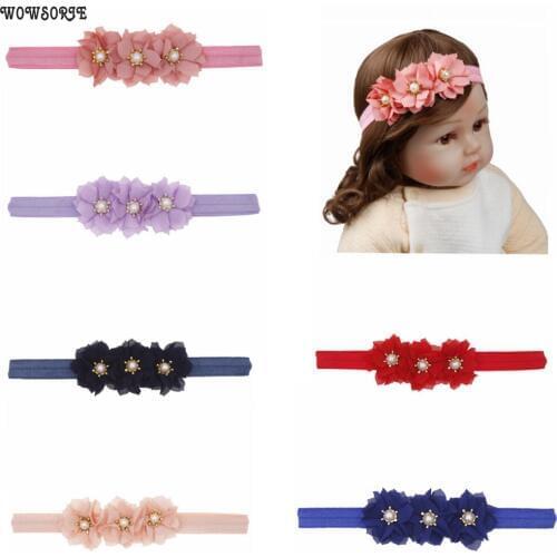 Baby Girl Flower Headband Crown Rhinestone Flower Elastic Hair Band Headwear Newborn Photography Photo children Hair Accessories