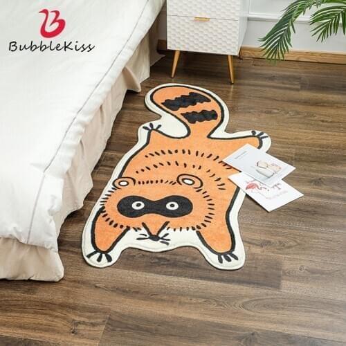 Bubble Kiss Cartoon Animals-Shaped Home Bedside Carpet Imitation Cashmere Living Room Decor Area Rugs Water Absorption Entry Mat