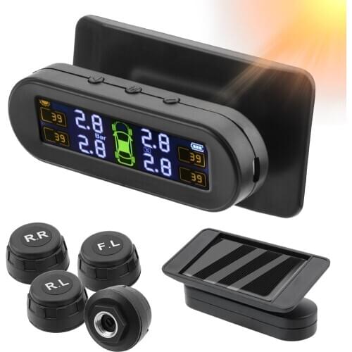 Car TPMS Sensors Tire Pressure Monitoring System Tyre Diagnostic Kit Digital Display Solar USB Charge Auto Accessories Universal