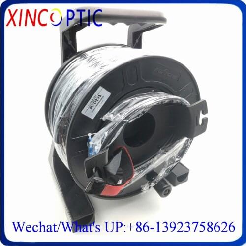 SM,8C,G657A,LSZH/TPU Armored Black Cable,4.8mm,8Cores LC/UPC-LC/ST/SC/FCUPC Fiber Optic Patch Cord Jumper,100M With PCD235 Reel