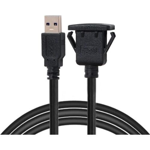 BAAQII 1m Waterproof Single USB 3.0 Extension Latch Mount Car AUX Cable Dashboard Easy To Install Use CE1676