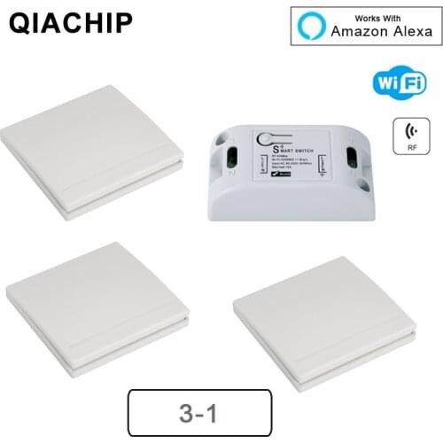 QIACHIP DIY 433mhz WiFi Smart Light Switch Universal Breaker Timer Smart Life APP Wireless Remote Control Works with Google Home