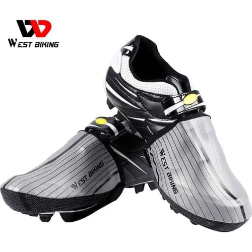 WEST BIKING Windproof Road MTB Bike Shoes Cover Half Palm Reflective Waterproof Cycling Overshoes Equipment Bicycle Shoe Cover