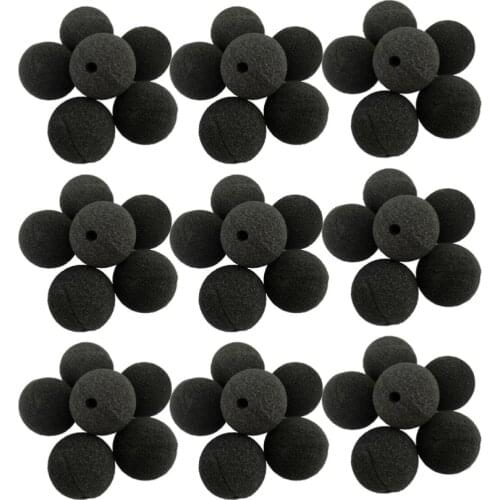 50pcs Funny Sponge Clown Noses Dress-up Props Stage Props for Christmas Halloween Party Costume Balls (Black)