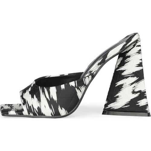 Womens Square Peep Toe Slipper Match Colors Chunky Strange High Heel Pumps Slingbacks Sandals Shoes Plus Size 34-48 New 2021