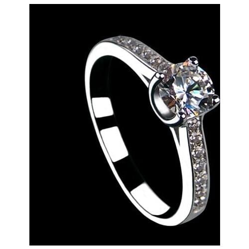 0.5 Ct Solid 14K Gold Four Prongs Splendid Real Moissanite Anniversary Ring For Women Super Star Love Continuous Pure Gold Ring