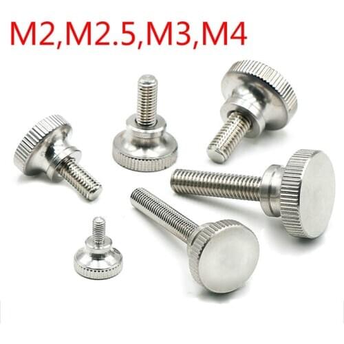 2/5pcs M2 M2.5 M3 M4 Knurled high-end head, hand-tighten the thumb screw Curtain wall glass lock thumb screw adjustment