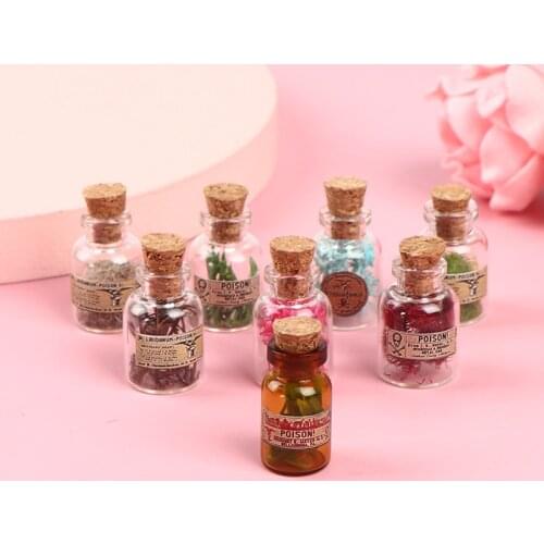 1Pcs 1/12 Dollhouse Miniature Glass Mini Simulation Plant Bottle Furniture Toys For Doll House Decoration