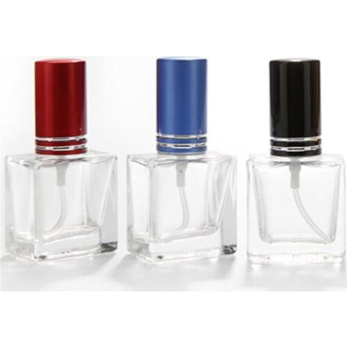 10ml Mini Refillable Empty Atomizer Perfume Bottles Square Travel Glass Scent Parfum Cosmetic Containers Vials Packaging 100pcs