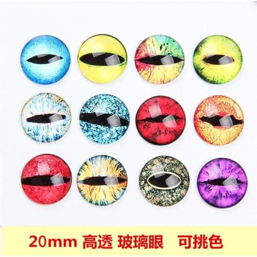 10pcs Cartoon Anime 20mm/25mm Eyes High Clear Glass Eyeballs Time Gemstone Eyeballs DIY Mobile Shell Necklace Jewelry