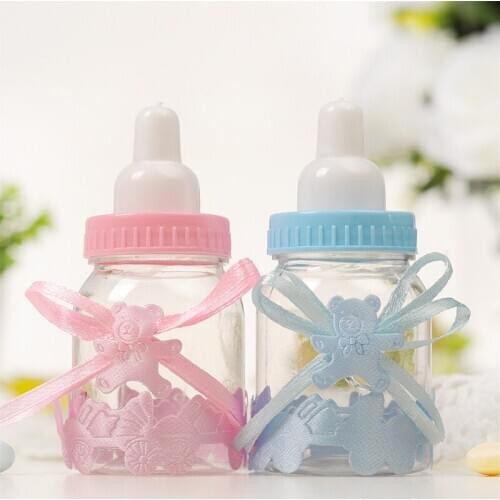 12 Pcs Feeding Bottle Candy Box Chocolate Bottle Christening Baptism Favors gifts box Baby Shower Maternity Presents Kids Food