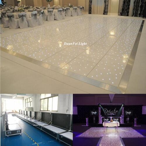 18pcs+3 Flycase) 12ft*12ft LED White Starlit Dance Floor Remote Control twinkling lighted dance floor for wedding