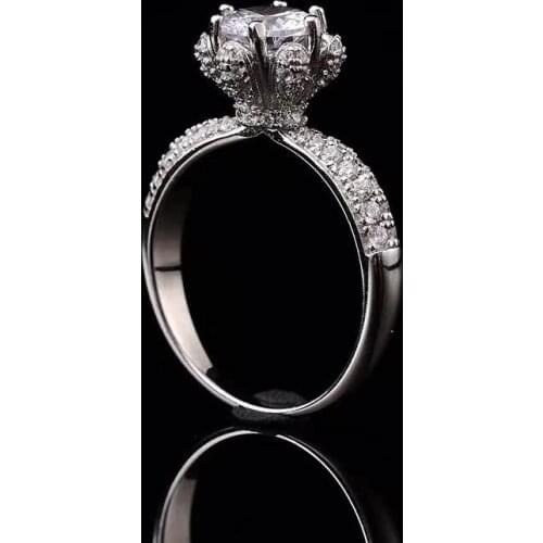 1ct-3ct Moissanite Wedding Rings Frozen Queen S925 Sterling Silver White Gold Plated Women Fine Jewelry