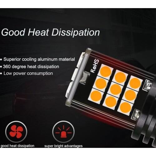 2Pcs T20 7443 W21/5W 24SMD LED Red White Yellow Car Tail Bulb Stop Lights Auto Fog Lamps Turn Signals Signal Lamp 12V