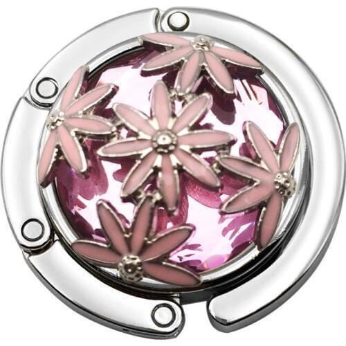 30PCS / LOT Fashion Alloy Creative bag hook round crystal snow mesh bag buckle table hook folding bag buckle hooks 30PCS / LOT A