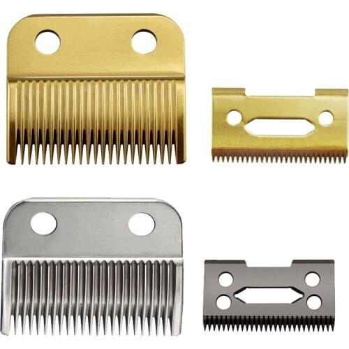 4 Pcs for Wahl Magic Clip Cord & Cordless Replacement Blade + Cutter Blade (Steel Blade)-Gold & Silver