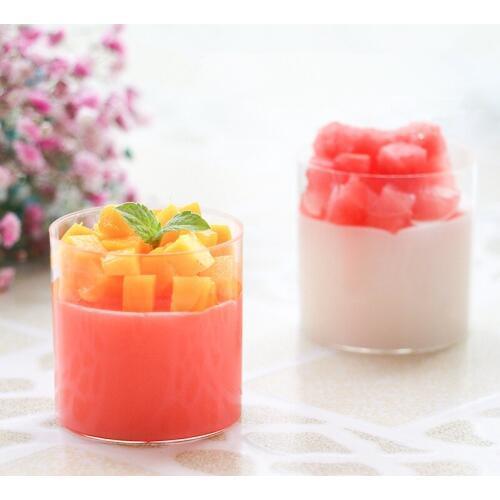 50pcs High quality round small taste cup 70ml wine drink fruit pudding yogurt ice cream jelly dessert mini plastic cup with lid