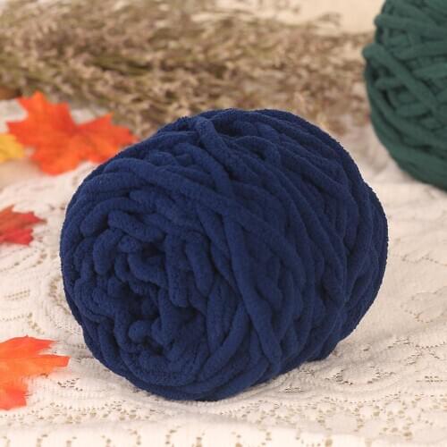 95g/Ball 7mm Navy Blue DIY Cotton Knitting Yarn Crochet Needle Thread Thick Thread Yarn Hand Knit Scarf Sweater Yarn Ball