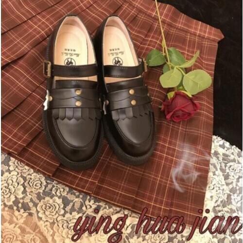 Anime cosplay PU platfrom solid student Japanese JK lolita shoes cute round head uniform womens shoes gothic shoes 2020 new