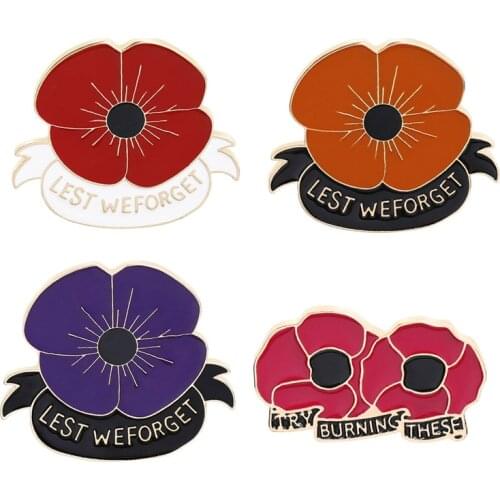 Nice Poppy Opium Flower Brooches Badges Cute Pins Gifts For Friends Wholesale Jewelry