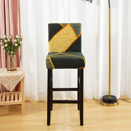 AIrldianer Bar Chair Cover Printing Elastic High Stool Chair Protector Seat Cover Slipcover Wedding Party Room Banquet