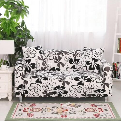 All-Inclusive Elastic Black And White European Style Printed Sofa Cover,Living Room Bedroom Armchair Recliner 1 2 3 4 Seats
