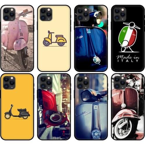Black tpu case for iphone 5 5s se 6 6s 7 8 plus x 10 cover for iphone XR XS 11 pro MAX case Vespa Scooter