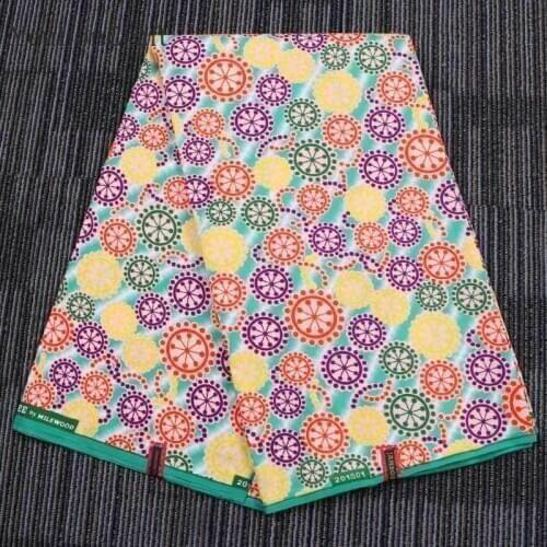 Chzimade 2020 Ankara African Polyester Wax Print Fabric 1Yard Binta Real Wax Wheel Fabric For Women Wedding Dress Tissue