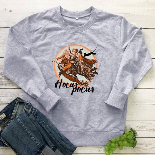 Colored Halloween bad witch cute Saweatshirt Pullover Fashion unisex vintage pure cotton jumper casual women Outfits Sweats top