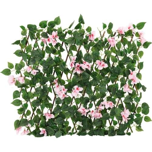 Flower Artificial Green Plants Fence Trumpet Morning Glory Rattan Holiday Party Supplies Telescopic Wood Strips Home & Garden