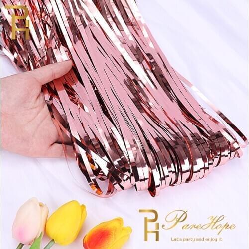 Birthday party decoration curtain golden birthday balloon foil rain curtain baby shower decoration