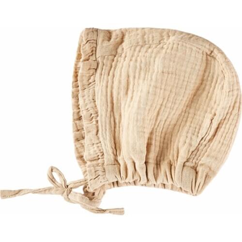 Kangobaby #My Soft Life# Cold And Wind Resistant Solid Color Muslin Cotton Baby Hat