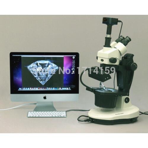 Design jewlers and gemologists-AmScope Supplies 3.5X-90X Advanced Jewel Gem Microscope + 10MP Camera Win7/8 & Mac OS