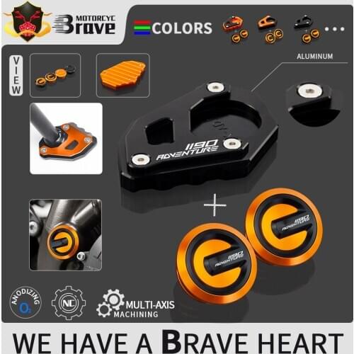 For KTM 1190 Adventure 2014 2015 2016 1190adv adv Motorcycle Frame Hole Cover Kickstand side stand Enlarger Support plate