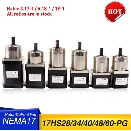 Stepper Motor Nema 17 Planetary geared Gearbox All Ratio 17HS2408S 3401S 4401S 6401S 8401S motor For 3D Printer nema17 gear