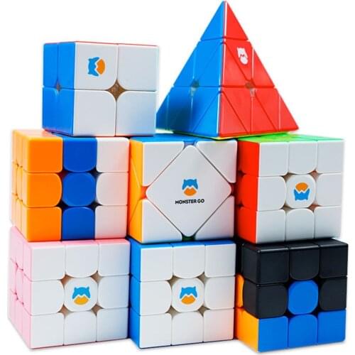 GAN MG 3X3X3 Series 356 Monster Go MG3 Magic Cube 356 MG Standard Magnets Non-Magnetic Tricolor Blue Pink Bump Speed M Cubes