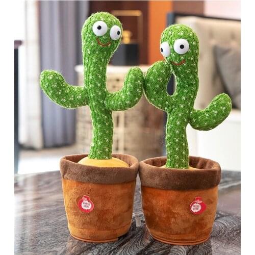 Cactus Plush Toy Electric Singing 120 Songs Dancing and Twisting Cactus Luminous Recording Learning To Speak Twisting Plush Toy
